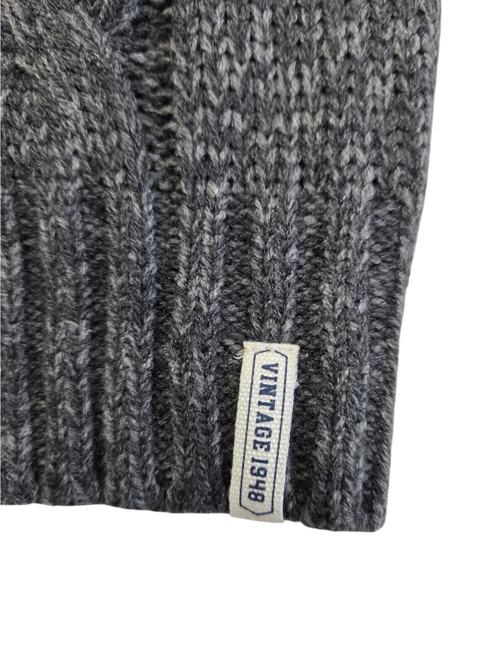 Weatherproof Vintage Charcoal Cable Knit Button Sweater Men’s Small - Picture 6 of 7